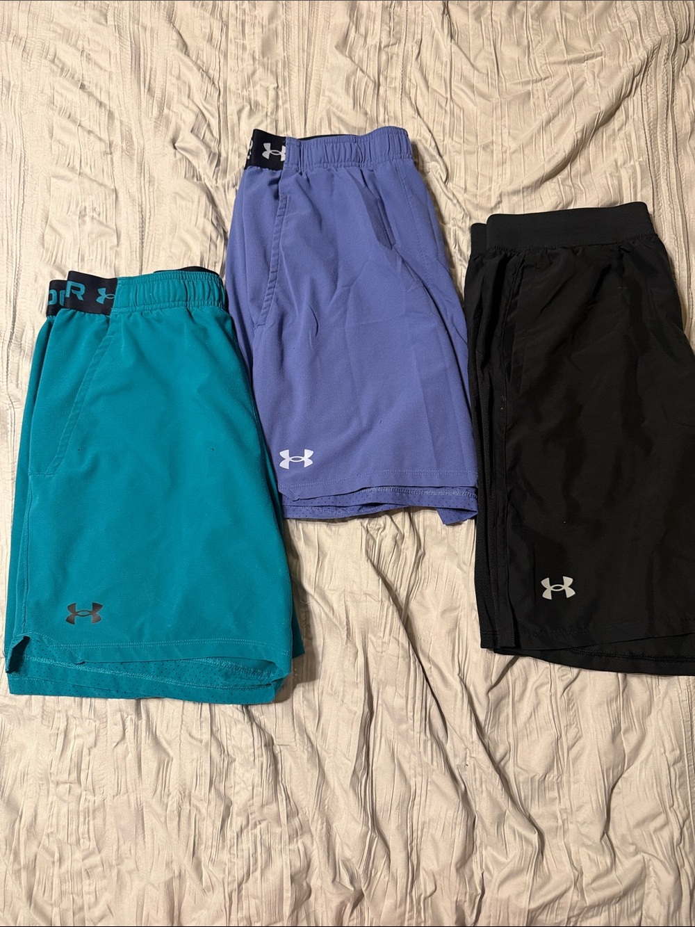 *3*Under Armour Men’s Athletic Shorts — Black, Teal & Lavender